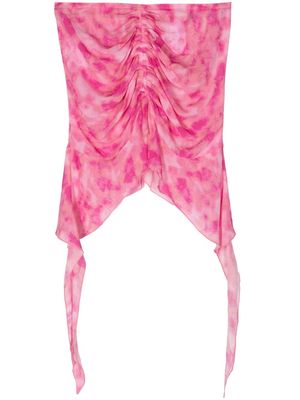 MISBHV tie-dye chiffon miniskirt - Pink