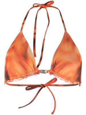 MISBHV tie-dye halter neck bikini top - Orange