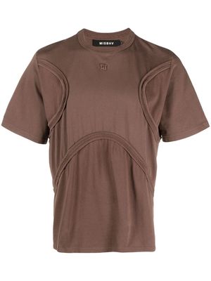 MISBHV X decorative-stitch cotton T-shirt - Brown