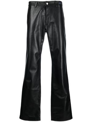 MISBHV x UFO361 slight-flare leather trousers - Black