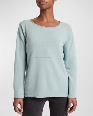 Misha Boxy Scoop-Neck Wool-Cashmere Sweater