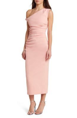MISHA COLLECTION Alaska One-Shoulder Gathered Body-Con Cocktail Dress in Calypso Pink Nord Exclusive