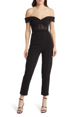 MISHA COLLECTION Colby Bustier Bodice Jumpsuit in Black