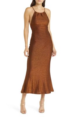 MISHA COLLECTION Greta Sleeveless Cocktail Gown in Copper