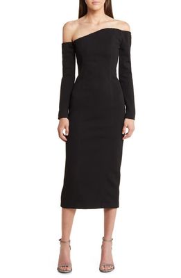 MISHA COLLECTION Manhattan Long Sleeve Cocktail Dress in Black