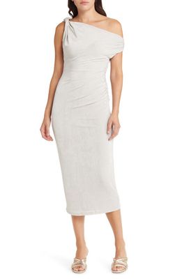 MISHA COLLECTION Nyra One-Shoulder Dress in Silver Cloud