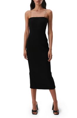 MISHA COLLECTION Talina Ruched Long Sleeve Mesh Gown in Black