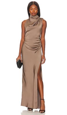 MISHA Constantina Gown in Taupe