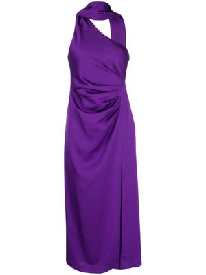 MISHA Estra satin-finish scarf-detail dress - Purple