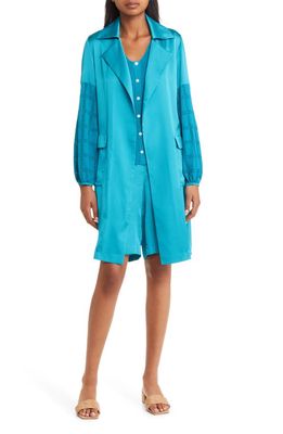 Misook Accent Sleeve Relaxed Fit Jacket in French Blue