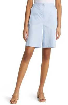 Misook Cotton Bermuda Shorts in Cirrus Blue