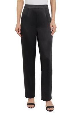 Misook Crêpe de Chine Straight Leg Pants in Black