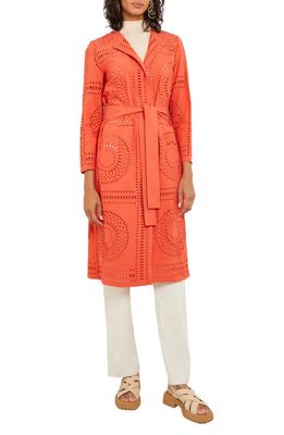 Misook Eyelet Embroidery Topper Jacket in Spice
