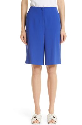 Misook High Waist Woven Bermuda Shorts in True Blue