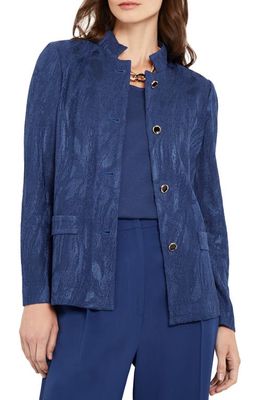 Misook Jacquard Knit Jacket in Oceanic