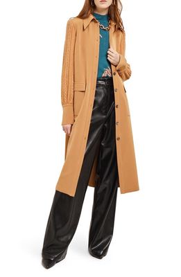 Misook Longline Knit Sleeve Coat in Goldenwood