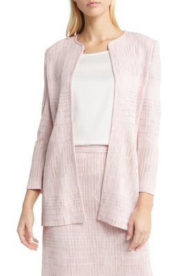 Misook Mixed Stitch Knit Jacket in Rose/Multi
