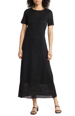 Misook Ottoman Knit A-Line Dress in Black