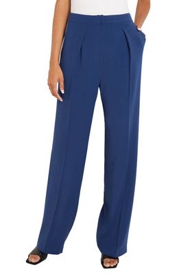 Misook Pleat Front Wide Leg Pants in Oceanic