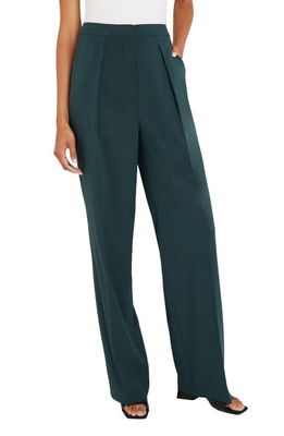 Misook Pleated Wide Leg Pants in Hunter Green