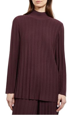 Misook Ribbed Turtleneck Sweater in Mahogany