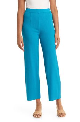 Misook Soft Pull-On Wide Leg Knit Pants in French Blue