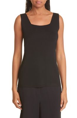 Misook Square Neck Knit Tank in Black