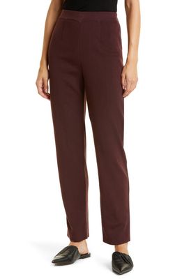 Misook Straight Leg Knit Pants in Mahogany