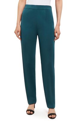 Misook Straight Leg Knit Pants in Marine Teal