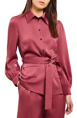 Misook Tie Waist Jacket in Afrcn Violet