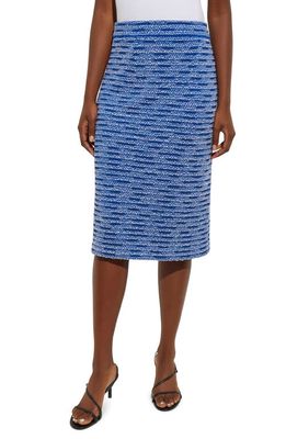 Misook Tweed Pencil Skirt in Lyons Blue/new Ivory/black