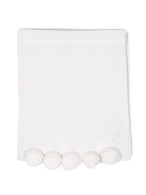 Miss Blumarine appliqué-detail ribbed-knit skirt - White