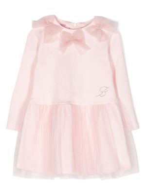 Miss Blumarine bow-detailing cotton minidress - Pink