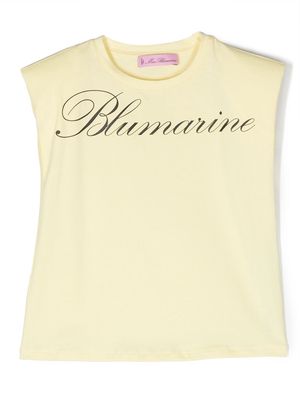 Miss Blumarine butterfly-print detail T-shirt - Yellow