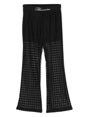 Miss Blumarine crochet-knit flared trousers - Black