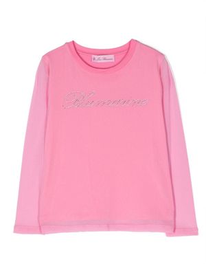 Miss Blumarine crystal-embellished logo jumper - Pink
