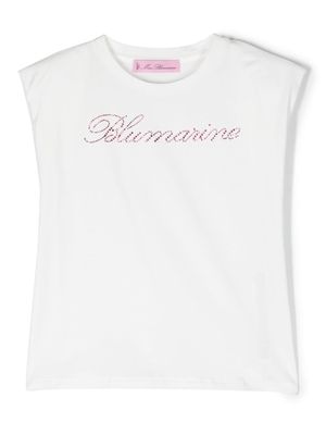 Miss Blumarine crystal logo-print T-shirt - White