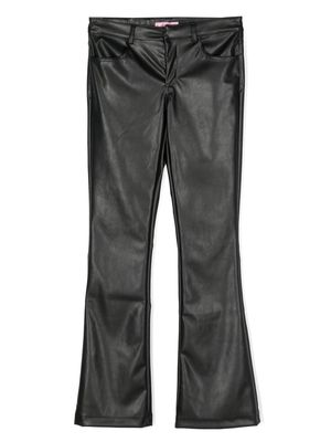Miss Blumarine flared patent-finish trousers - Black