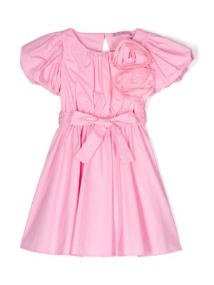 Miss Blumarine floral-appliqué dress - Pink