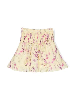 Miss Blumarine floral-print flared skirt - Yellow