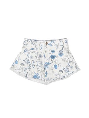 Miss Blumarine floral print shorts - White