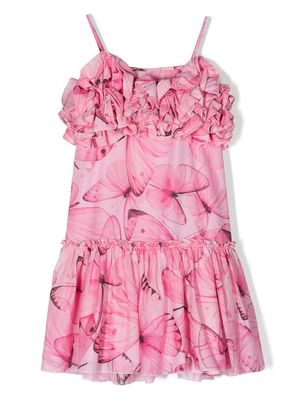 Miss Blumarine graphic-print dress - Pink