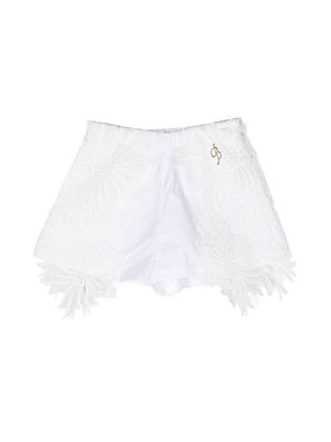 Miss Blumarine lace detail shorts - White