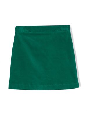 Miss Blumarine logo-embroidered cotton skirt - Green