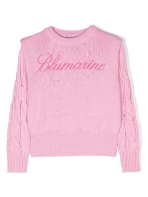 Miss Blumarine logo-embroidered jumper - Pink