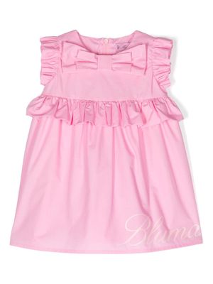 Miss Blumarine logo-print cotton dress - Pink