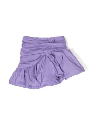 Miss Blumarine peplum-hem cotton skirt - Purple