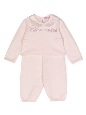 Miss Blumarine rhinestone-embellished pajama set - Pink