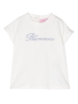 Miss Blumarine rhinestone-embellished stretch-cotton T-shirt - White