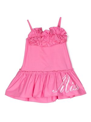Miss Blumarine ruffle-detail cotton-blend dress - Pink